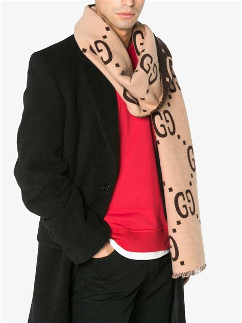 gucci jacquard cashmere scarf|gg jacquard wool silk scarf.